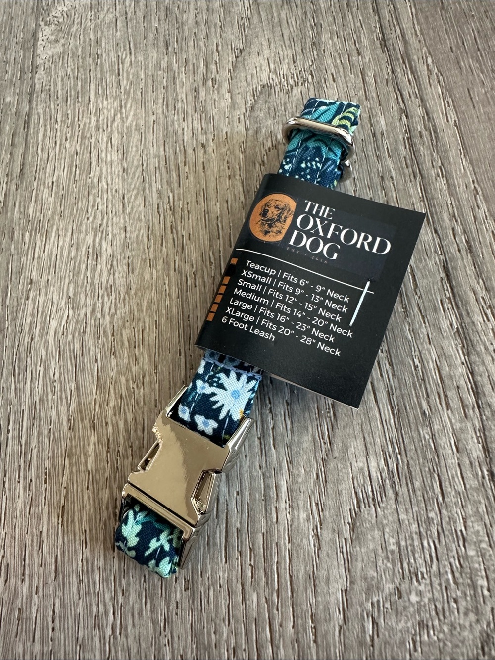 Blue Floral Adjustable Dog Collar